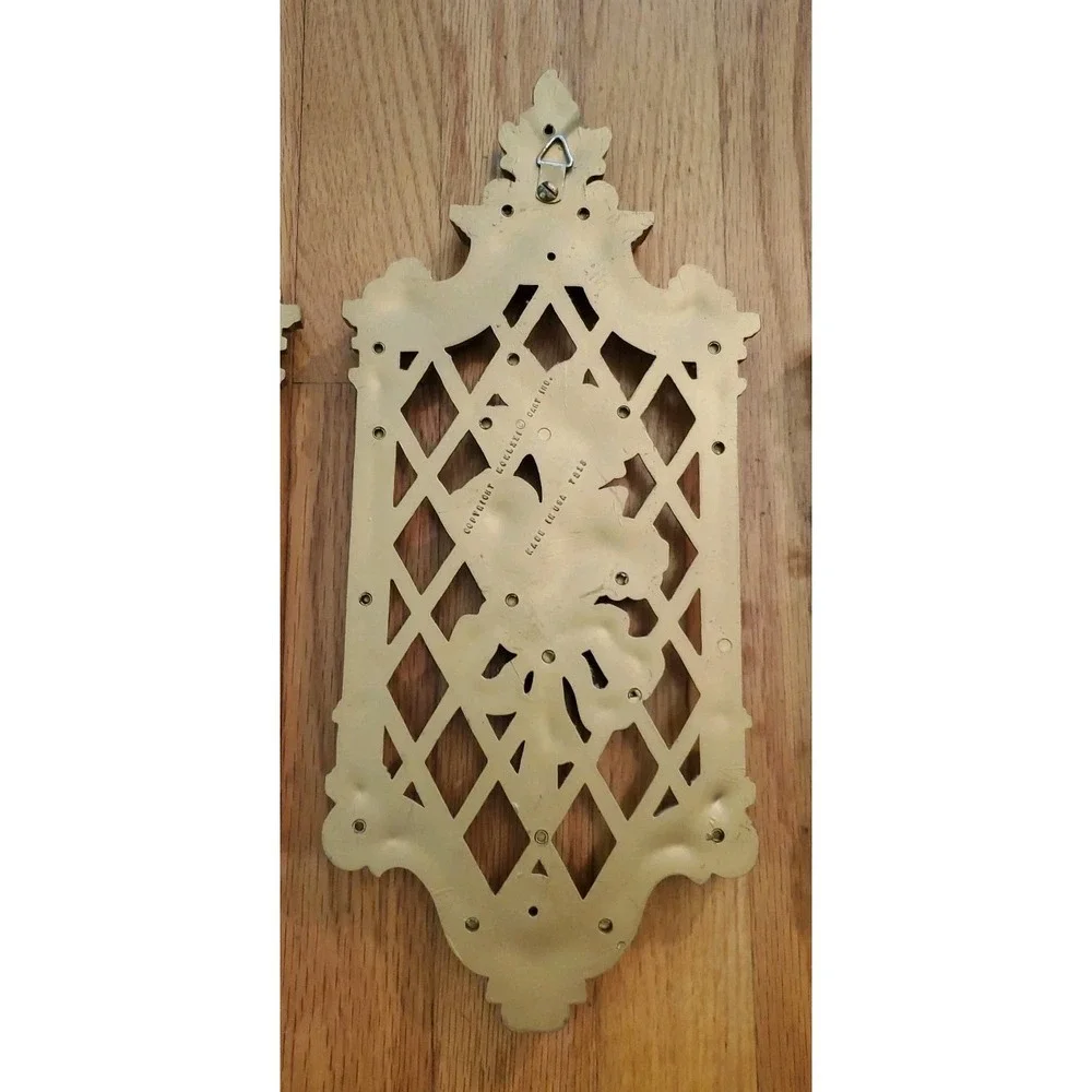 Set of 3 Vintage DART INDUSTRIES Gold Wall Hanging Plaques Floral Decor